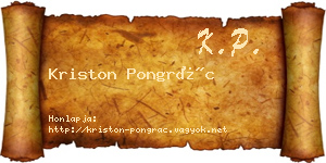 Kriston Pongrác névjegykártya